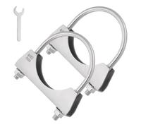BDFHYK 80mm Car U Clamps, 2 PCS Heavy-Duty Stainless Steel Exhaust Clamps with Saddle Style Design for Exhaust Pipe Connections, Exhaust Tail Pipe Clamps