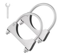 BDFHYK 95mm Car U Clamps, 2 PCS Heavy-Duty Stainless Steel Exhaust Clamps with Saddle Style Design for Exhaust Pipe Connections, Exhaust Tail Pipe Clamps