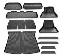 BDFHYK Floor Mats for Tesla Model Y 5 Seat 2021-2024, 13PCS All Weather TPE Floor Liners Full Set with Cargo Mat, Seat Back Protectors, Front & Lower Trunk Mats, Door Sill Guards