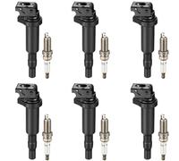 BDFHYK Ignition Coil Pack and Double Iridium Platinum Spark Plugs Compatible with BMW 328i xDrive 528i X3 525i 530i 325i 325xi 330i 330xi X3 Z4 X5 3.0L 2.5L L6 0221504470 12120032137 UF592, Sets of 6
