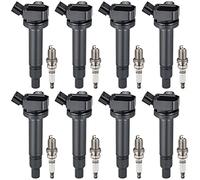 BDFHYK Ignition Coil Pack and Spark Plug Set of 8 Compatible with Lexus GS430 GX470 LS430 LX470 SC430 4Runner Land Cruiser Sequoia Tundra 4.3L 4.7L V8 Replacement for UF493 4504,Set of 4