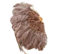 BDFJEDS 1-2PCS Feather Fans 90-130cm Large Hand Held Folding Fan Carnival Stage Performance Accessorie(Coffee,90CM 1PCS)