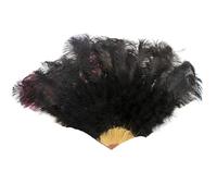 BDFJEDS 1-2PCS Feather Fans 90-130cm Large Hand Held Folding Fan Carnival Stage Performance Accessorie(Black,130CM 1PCS)