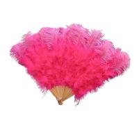 BDFJEDS 1-2PCS Feather Fans 90-130cm Large Hand Held Folding Fan Carnival Stage Performance Accessorie(Red,130CM 2PCS)