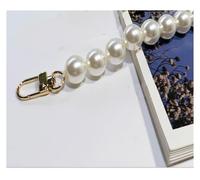 BDFJEDS 16mm Big Beaded Pearl Chain DIY 30cm-160cm Faux Pearl Bag Replacement Shoulder Crossbody Purse Strap(Gold,140cm)
