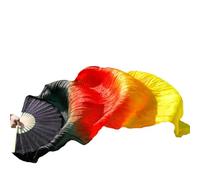BDFJEDS 1pair/1pc Real Silk Belly Dance Veil Fans Bamboo Handmade Dyed Performance Long Fan Dancing(5,1pair realsilk 230cm)