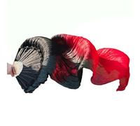 BDFJEDS 1pair/1pc Real Silk Belly Dance Veil Fans Bamboo Handmade Dyed Performance Long Fan Dancing(20,1pc right hand-120cm)