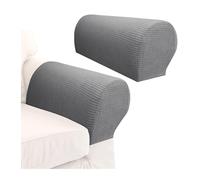 BDFJEDS 2pcs Sofa Arm Covers Comfortable Soft Armrest Cover High-Grade Spandex Stretch Caps Waterproof Dustproof Furniture Protector(Light Gray)