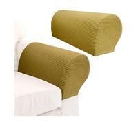 BDFJEDS 2pcs Sofa Arm Covers Comfortable Soft Armrest Cover High-Grade Spandex Stretch Caps Waterproof Dustproof Furniture Protector(Dark Beige)