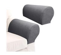 BDFJEDS 2pcs Sofa Arm Covers Comfortable Soft Armrest Cover High-Grade Spandex Stretch Caps Waterproof Dustproof Furniture Protector(Dark Gray)