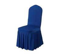 BDFJEDS 5/10/50/100pcs Pleated Skirt Spandex Chair Cover Hotel Banquet Party Events Wedding Decoration Dining Room Seat Protector Covers(Bright Blue,50pcs)
