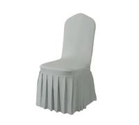BDFJEDS 5/10/50/100pcs Pleated Skirt Spandex Chair Cover Hotel Banquet Party Events Wedding Decoration Dining Room Seat Protector Covers(Silver Gray,10pcs)