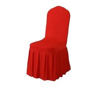 BDFJEDS 5/10/50/100pcs Pleated Skirt Spandex Chair Cover Hotel Banquet Party Events Wedding Decoration Dining Room Seat Protector Covers(Bright red,5pcs)