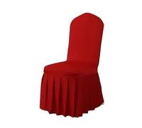 BDFJEDS 5/10/50/100pcs Pleated Skirt Spandex Chair Cover Hotel Banquet Party Events Wedding Decoration Dining Room Seat Protector Covers(Dark red,50pcs)