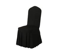 BDFJEDS 5/10/50/100pcs Pleated Skirt Spandex Chair Cover Hotel Banquet Party Events Wedding Decoration Dining Room Seat Protector Covers(Black,100pcs)