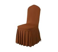 BDFJEDS 5/10/50/100pcs Pleated Skirt Spandex Chair Cover Hotel Banquet Party Events Wedding Decoration Dining Room Seat Protector Covers(Light Coffee,100pcs)