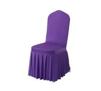 BDFJEDS 5/10/50/100pcs Pleated Skirt Spandex Chair Cover Hotel Banquet Party Events Wedding Decoration Dining Room Seat Protector Covers(Bright Purple,10pcs)