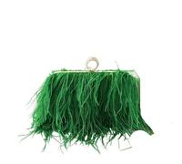 BDFJEDS Fashion Feather Wallet Clutch Bag Ladies Diamond Knuckle Rings Dinner Party Wedding Purse Luxury Chic(Green)