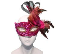 BDFJEDS Feather Mask Flower Feather Mask Lace Masquerade Half-face Party Accessories(Style 5)