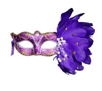BDFJEDS Feather Mask Masquerade Feather Mask Women For Face Multi Color Princess Sexy Half Hallowmas Masks Decor(PURPLE)