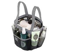 BDFJEDS Mesh Beach Bag Mesh Shower Caddy Tote, Portable College Bathroom, Quick Hold, 8 Basket Pockets With Key Hook And 2 Oxford Handles-Black
