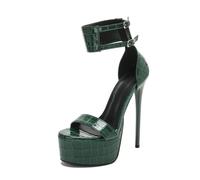 BDGbfdk Women's Sexy 16CM Ultra High Stiletto Sandals Green