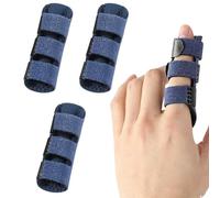 BDGYCK 3pcs Finger Splint, Trigger Finger Splint Support, with 3 Adjustable Fixing Belt Mallet Fingers Splints, for Bent Broken Fingers Immobilization Straightening (Blue)