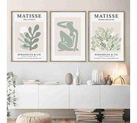 BDHcdfAJGf Sage Green Matisse Flower Leaf Posters And Prints Abstract Wall Art Canvas Painting Nordic Wall Pictures For Living Room Decor 50x70cmx3 Unframed