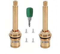 BDHDHWEFE 1 Pair Hot & Cold Brass Faucet Cartridge Replacement, 20 Teeth G1/2" Ceramic Disc Stem Valve with Screws & Screwdriver for Bathroom Kitchen Sink Tap Repair, 42-98mm Height(3-5/16"-3/8")