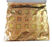 BDHDHWEFE 100 Pcs Gold Leaf Sheets for Art, 5.5" x 5.5" Colorful Lmitation Gold Foil Sheets, Colored Foil Paper for Crafts for Home Improvement, Nail Art, DIY, Gilding Projects (Gold25, 14cm ×14cm)