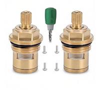 BDHDHWEFE Brass Ceramic Disc Faucet Cartridge Replacement M20 Thread 20 Teeth Valve Stem for Bathroom Kitchen Sink Leak Repair 1 Pair Hot Cold(1-11/16"-3/8")