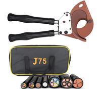 BDHDHWEFE Heavy Duty Ratcheting Cable Cutters, Manual Wire Cutting Tool with Retractable Handles, Alloy Steel Jaw for Copper Aluminum Armored Communication Lines J40 to J130(J75)