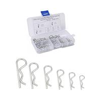 BDHI 100pcs Stainless Steel R Cotter Pin 6size Carbon Steel Hitch R Split Clips Retaining Spring Hitch Cotter Assortment Hitch Pin Clips Fastener Set for Tow Tractor Light Truck Lawn Mower(D33-100)