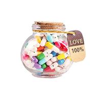 BDHI 101pcs Capsule Message Pills Capsule Letters Message In A Bottle Glass Jar for Valentine's Day & Birthday (Y54-1)