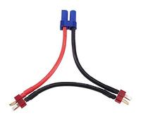 BDHI 1pc Deans Style T-Plug 1-Female to EC5 2-Male Series Connector with 12awg Wire/Series Battery Adapter for Losi/E-Flite(B164-1)