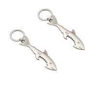 BDHI 2pcs Shark Bottle Opener Metal Bottle Opener Keyring Personalised Bottle Opener Personalised Gifts for Men Women(Y94-2)