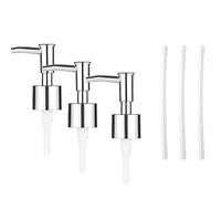 BDHI 3pcs 32mm Soap Dispenser Pump Head Replacement Spare-Stainless Steel Brushed Finish Soap Dispenser Pump Replacement with Clear Tube(H08-3), Silver