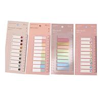BDHI 4Pack 800 Pieces Index Tabs with Ruler Mini File Tabs Small Fresh Sticky Note Marker Writable and Repositionable Colored Page Markers Bookmarks Note Tags Reading Classify Files(W01-4)