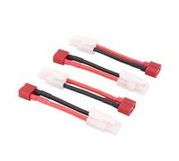 BDHI 4pcs compatible with Tamiya Male to Female T-Plug Deans Style Connector Adapter Cable with 5cm/2inch 14awg Wire(BDHI-09)