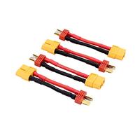 BDHI 4pcs Deans T-Plug Male to XT60 Female Connector Lead Adapter Cable 14awg 5cm for RC Lipo(BDHI-63)
