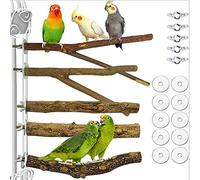 BDHI 5pcs Bird Perch Stand Bird Parrot Perches for Cage Perches for Bird Cages Natural Wood Perch Parakeet Toys for Parakeets Cockatiels Conures Macaws Finches Love Birds(Y147-5)