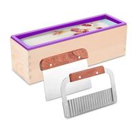BDHI Loaf Soap Making Supplies Kit DIY Soap Making Supplies with with Stainless Steel Wavy Scraper and Plastic Straight Cutter(Y376-2)