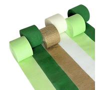 BDHYYM 6 Rolls Green Gold Khaki Crepe Paper Streamers for Boho Bridal Party, Wedding Decorations, Party Decorations, Baby Party, Bachelorette, Birthday, Anniversary Background Decorations