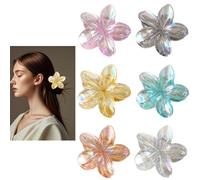 BDHYYM Pack of 6 flower hair clips, flower hair clips, hair clips, flowers, hibiscus hair clips, Hawaiian hair clips, large flower claw clip for women