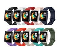 BDIG 10 Pcs Straps Compatible for Xiaomi Mi Watch Lite/Redmi Watch Lite, Soft Silicone Fitness Sports Replacement Bracelet Silicone Replacement Wristband for Xiaomi Mi Watch Lite/Redmi Watch (No Host)