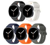 BDIG 5 Pieces Strap for Samsung Galaxy Watch 8 40 mm 44 mm/8 Classic 46 mm Straps, Colourful Soft Silicone Waterproof Bracelet