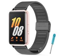 BDIG Metal Strap Compatible with Samsung Galaxy Fit 3, Stainless Steel Replacement Bracelet, Silver