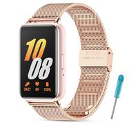 BDIG Metal Strap Compatible with Samsung Galaxy Fit 3, Stainless Steel Replacement Bracelet, Silver