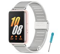 BDIG Metal Strap Compatible with Samsung Galaxy Fit 3, Stainless Steel Replacement Bracelet, Silver