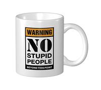 BDIX Funny Mugs For Men Warning Stupid People Annoy Me Mug Novelty Mug Fun Gifts
